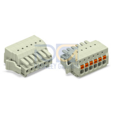 1-conductor female connector, push-button, Push-in CAGE CLAMP&reg;, light gray