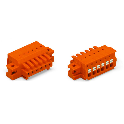 1-conductor female connector, push-button, Push-in CAGE CLAMP&reg;, orange