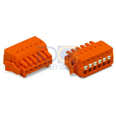 1-conductor female connector, push-button, Push-in CAGE CLAMP&reg;, orange
