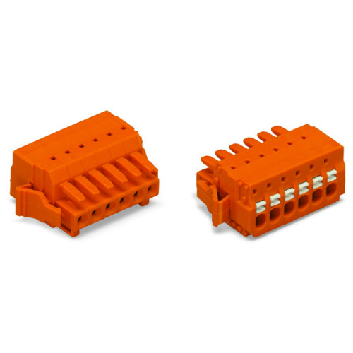 1-conductor female connector, push-button, Push-in CAGE CLAMP&reg;, orange