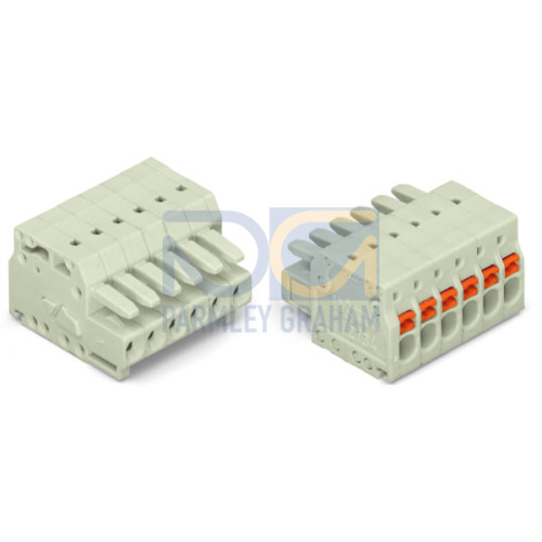 1-conductor female connector, push-button, Push-in CAGE CLAMP, 1.5 mm, Pin spacing 3.5 mm, 3-pole, 1