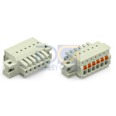 1-conductor female connector, push-button, Push-in CAGE CLAMP&reg;, light gray