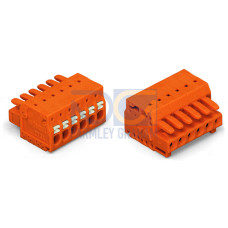 1-conductor female connector, push-button, Push-in CAGE CLAMP&reg;, orange
