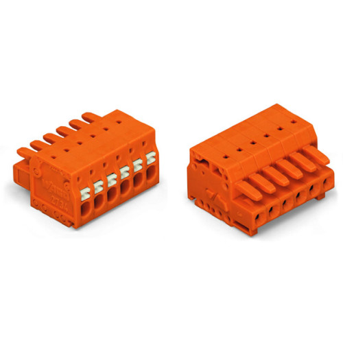 1-conductor female connector, push-button, Push-in CAGE CLAMP&reg;, orange