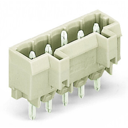 THT male header; 1.2 x 1.2 mm solder pin; angled; 100% protected against mismating; Pin spacing 5 mm; 10-pole