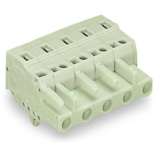 Female Connector, With Snap-In Mounting Foot 3-Pole Light Gray