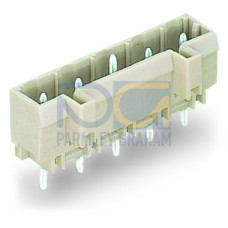 THT male header, 1.0 x 1.0 mm solder pin, straight, light gray