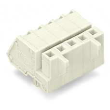 Angled Female Connector, With Snap-In Mounting Foot 2-Pole Light Gray