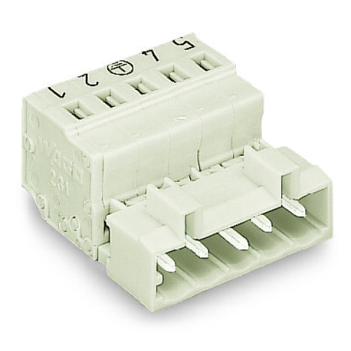 1-conductor male connector, CAGE CLAMP&reg;, 2.5 mm&sup2;, light gray