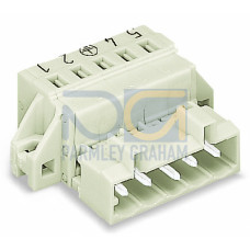1-conductor male connector, CAGE CLAMP&reg;, 2.5 mm&sup2;, light gray
