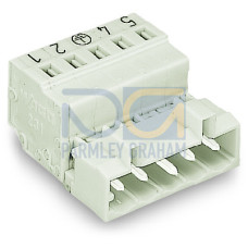 1-conductor male connector, CAGE CLAMP&reg;, 2.5 mm&sup2;, light gray