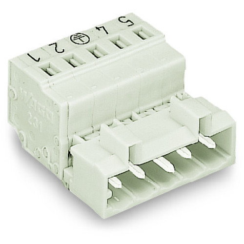 1-conductor male connector, CAGE CLAMP&reg;, 2.5 mm&sup2;, light gray