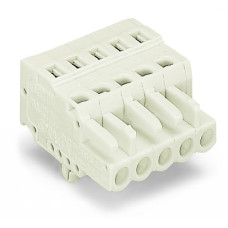 Female Connector, With Snap-In Mounting Foot 3-Pole Light Gray