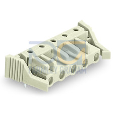 THT female header, angled, Pin spacing 7.5 mm, light gray