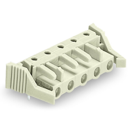 THT female header, angled, Pin spacing 7.5 mm, light gray