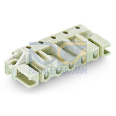 THT female header, angled, Pin spacing 7.5 mm, light gray