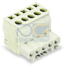 1-conductor female connector, angled, CAGE CLAMP&reg;, 2.5 mm&sup2;, light gray