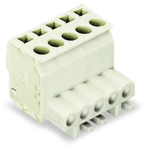 1-conductor female connector, angled, CAGE CLAMP&reg;, 2.5 mm&sup2;, light gray