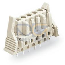 THT female header, straight, Pin spacing 5 mm, light gray