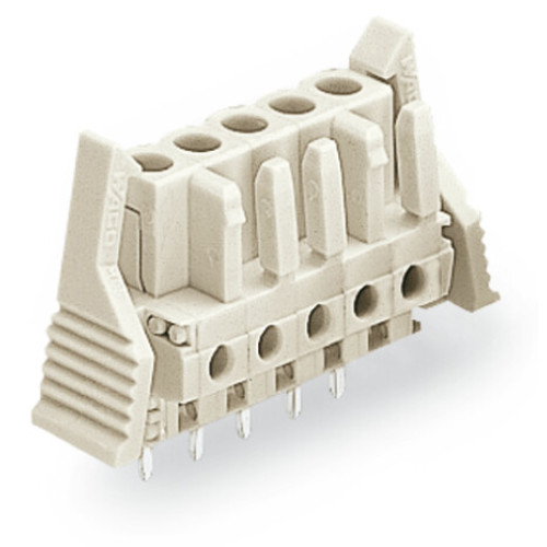 THT female header, straight, Pin spacing 5 mm, light gray