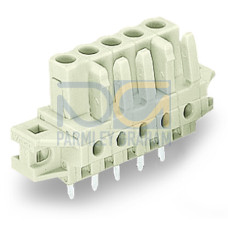 THT female header, straight, Pin spacing 5 mm, light gray