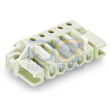 THT female header, angled, Pin spacing 5 mm, light gray