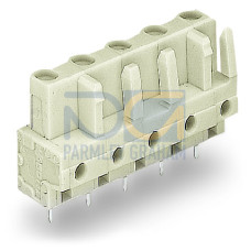 THT female header, straight, Pin spacing 7.5 mm, light gray