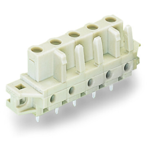 THT female header, straight, Pin spacing 7.5 mm, light gray