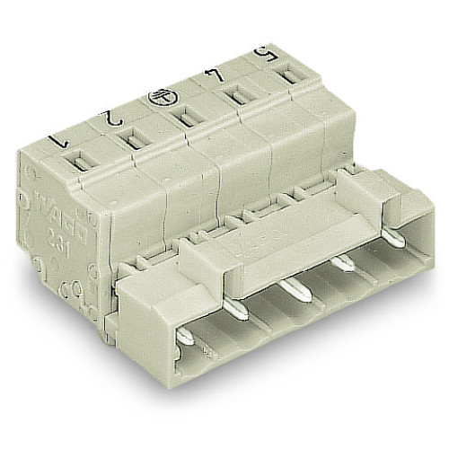 1-conductor male connector, CAGE CLAMP&reg;, 2.5 mm&sup2;, light gray