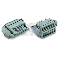 2-conductor female connector, Push-in CAGE CLAMP&reg;, 2.5 mm&sup2;, gray