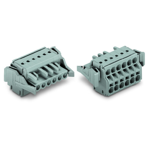2-conductor female connector, Push-in CAGE CLAMP&reg;, 2.5 mm&sup2;, gray