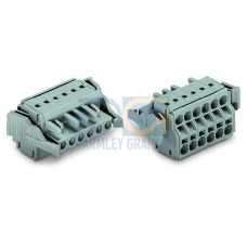 2-conductor female connector, Push-in CAGE CLAMP, 2.5 mm, Pin spacing 5 mm, 2-pole, Lateral locking