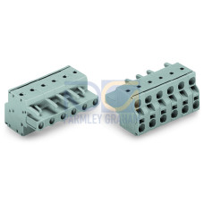 2-conductor female connector, Push-in CAGE CLAMP&reg;, 2.5 mm&sup2;, gray