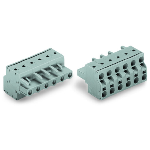 2-conductor female connector, Push-in CAGE CLAMP&reg;, 2.5 mm&sup2;, gray