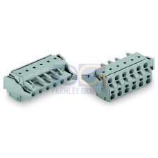 2-conductor female connector, Push-in CAGE CLAMP&reg;, 2.5 mm&sup2;, gray