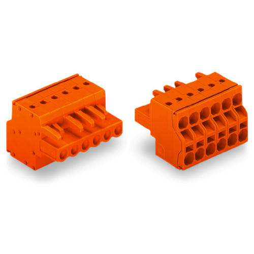 2-conductor female connector, Push-in CAGE CLAMP&reg;, 2.5 mm&sup2;, orange
