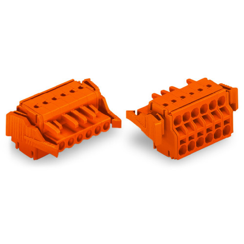 2-conductor female connector, Push-in CAGE CLAMP&reg;, 2.5 mm&sup2;, orange