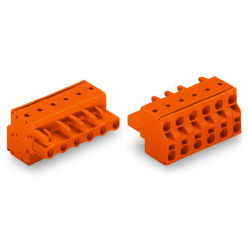 2-conductor female connector, Push-in CAGE CLAMP&reg;, 2.5 mm&sup2;, orange