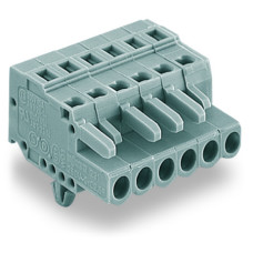 Female Connector, With Snap-In Mounting Foot 2-Pole Gray