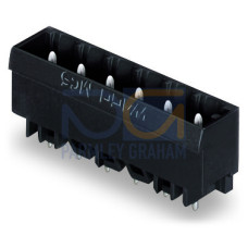 THR male header, 1.2 x 1.2 mm solder pin, straight, black