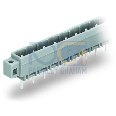 THT male header, 1.2 x 1.2 mm solder pin, straight, gray