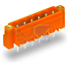 THT male header, 1.0 x 1.0 mm solder pin, straight, orange