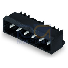 THR male header, 1.2 x 1.2 mm solder pin, angled, black
