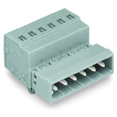 Male Connector, With Snap-In Mounting Foot 2-Pole Gray