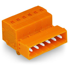 Male Connector, With Snap-In Mounting Foot 2-Pole Orange