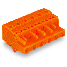 Female Connector, With Snap-In Mounting Foot 12-Pole Orange