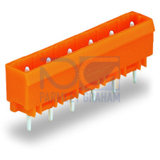 THT male header, 1.2 x 1.2 mm solder pin, straight, orange