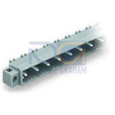 THT male header, 1.0 x 1.0 mm solder pin, angled, gray