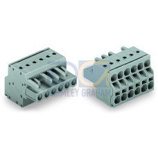 2-conductor female connector, Push-in CAGE CLAMP&reg;, 2.5 mm&sup2;, gray