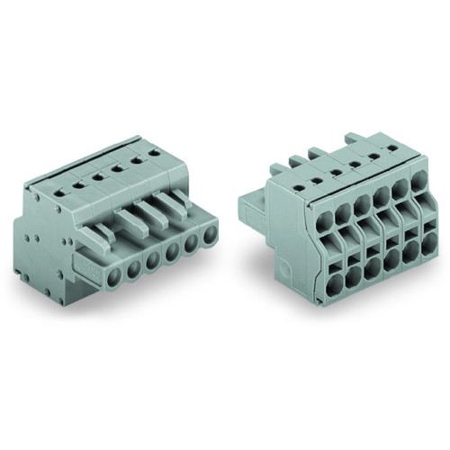 2-conductor female connector, Push-in CAGE CLAMP&reg;, 2.5 mm&sup2;, gray